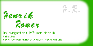 henrik romer business card